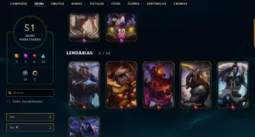CONTA LVL 131 PLATINA 3 68 CAMPEÕES E 48 SKINS E 1 PRESTIGIO
