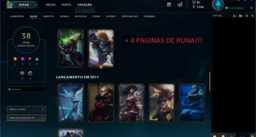 CONTA LEAGUE OF LEGENDS 120 CHAMPIONS 40 SKINS SMURF BRONZE!