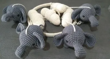 Mobile de Croche Elefante e Nuvem