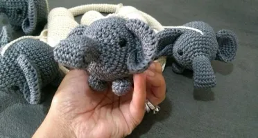Mobile de Croche Elefante e Nuvem