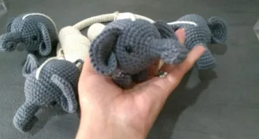 Mobile de Croche Elefante e Nuvem