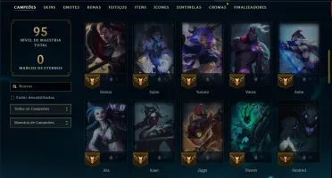 Ouro 3 com 60 Champs e 45 Skins