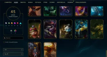 Ouro 3 com 60 Champs e 45 Skins