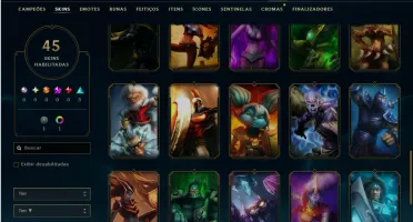 Ouro 3 com 60 Champs e 45 Skins