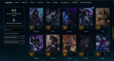 Ouro 3 com 60 Champs e 45 Skins