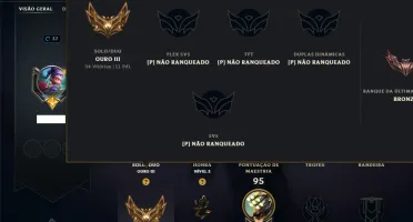 Ouro 3 com 60 Champs e 45 Skins