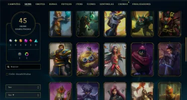 Ouro 3 com 60 Champs e 45 Skins