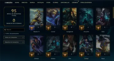 Ouro 3 com 60 Champs e 45 Skins