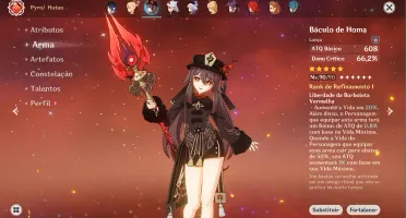 Genshin Impact conta com 13 personagem 5⭐e 5 armas 5⭐- AR 58
