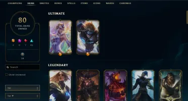 Conta Lol 80 Skins Sem Elo