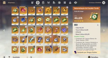 Conta genshin 6 personagens 5 e 2 armas 5