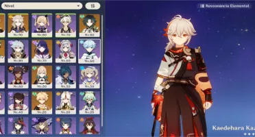 Conta genshin 6 personagens 5 e 2 armas 5