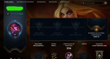 CONTA SEM RANK (EX G4) 81 CAMPEÕES, 40 SKINS