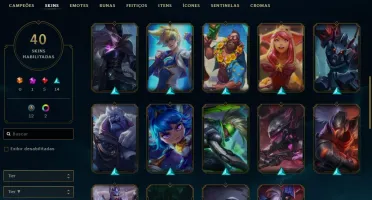 CONTA SEM RANK (EX G4) 81 CAMPEÕES, 40 SKINS