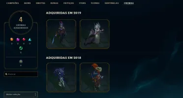 CONTA SEM RANK (EX G4) 81 CAMPEÕES, 40 SKINS
