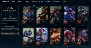 CONTA SEM RANK (EX G4) 81 CAMPEÕES, 40 SKINS