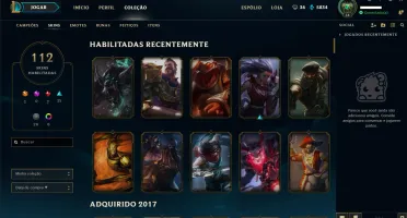 Conta platina iv 128 campeões 112 skins