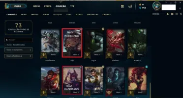 Conta ouro IV com 35 campeões