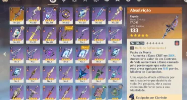 Conta Genshin AR 54 Furina C2 Clorinde + Absolvicao