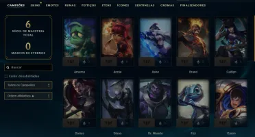 Lol Ferro, 35K Ea, Lvl 30, Upada na Mão e com Skin Lendária
