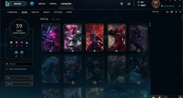 CONTA LEVEL 46, 129+1 CAMPEÕES, 39 SKINS, 2 LENDÁRIAS