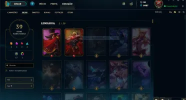 CONTA LEVEL 46, 129+1 CAMPEÕES, 39 SKINS, 2 LENDÁRIAS