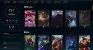 Esmeralda 3 com TODOS os champs e 129 Skins (MID / JG / ADC)