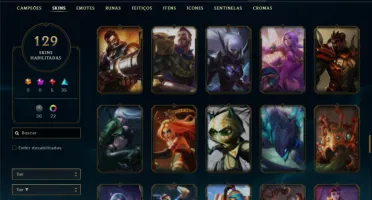 Esmeralda 3 com TODOS os champs e 129 Skins (MID / JG / ADC)