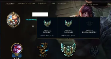 Vendo conta no lol Platina 3(soloDuo), Platina5 (Flex)