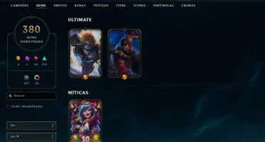 Conta League Of Legends 380 Skins, Gold III