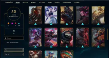 Conta prata 1 com 50 skins e 89 champs