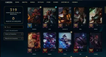 Conta prata 1 com 50 skins e 89 champs
