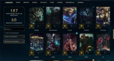 Conta bronze 1 com 70 Champs e 31 Skins