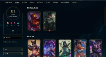 Conta bronze 1 com 70 Champs e 31 Skins