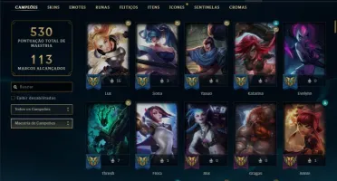 Conta prata 1 FULL CHAMPS E SKINS