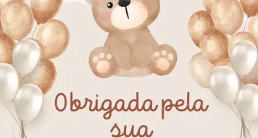 Adesivos para Chá de Bebê com Ursinho Marrom
