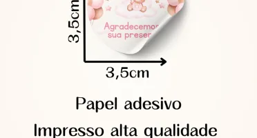 Adesivos para Chá de Bebê com Ursinho Marrom