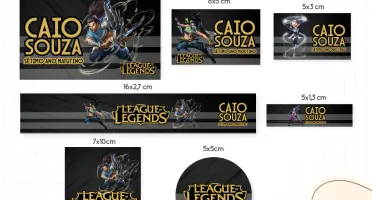 Arquivo Digital LOL Etiquetas + Caneca + Toalha LoL