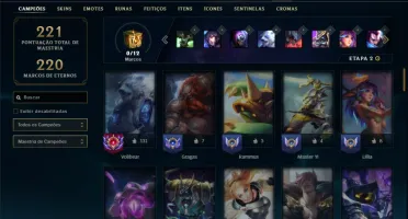 Unranked com 75 Champs e 51 Skins + 1 Prestigio do Yasuo