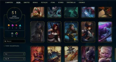 Unranked com 75 Champs e 51 Skins + 1 Prestigio do Yasuo