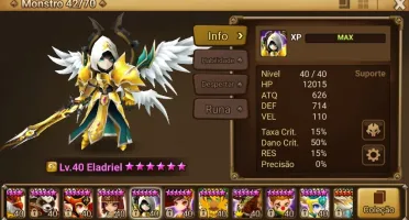 Conta summoners wars, 28 6* estrela, 7 nat 5* com homunculus