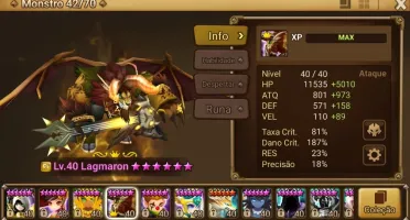 Conta summoners wars, 28 6* estrela, 7 nat 5* com homunculus