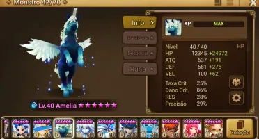 Conta summoners wars, 28 6* estrela, 7 nat 5* com homunculus