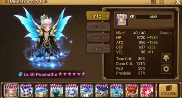 Conta summoners wars, 28 6* estrela, 7 nat 5* com homunculus
