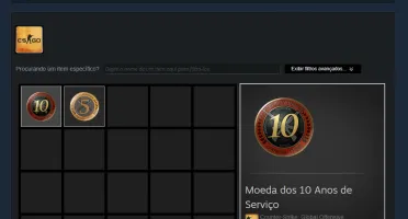 CONTA STEAM 19 ANOS, MEDALHA 10 E 5 ANOS CSGO, 22 JOGOS