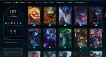 Prata 1 com TODOS os Champs e 187 Skins ( ADC / MID / JG )