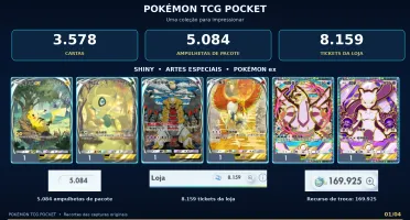 Conta Pokémon TCG Pocket | 3.578 cartas + 5.084 ampulhetas