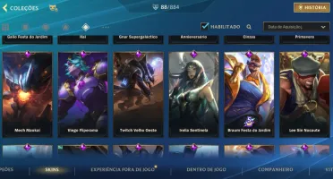 Conta Wild Rift 88 skins nível 281 Ex Challenger