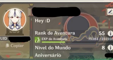 Conta AR 55 - Ganyu + Amos, Ayato, e mais. (Sem User)