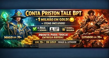 🧙‍♂️⚔️ Conta Priston Tale BPT – MAGO + LUTADOR – Lv 70+ 